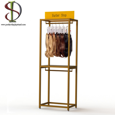 Perücken-Mannequin-Kopf schweißte Soem-Metallboden-Ausstellungsstände mit zwei Querlatten